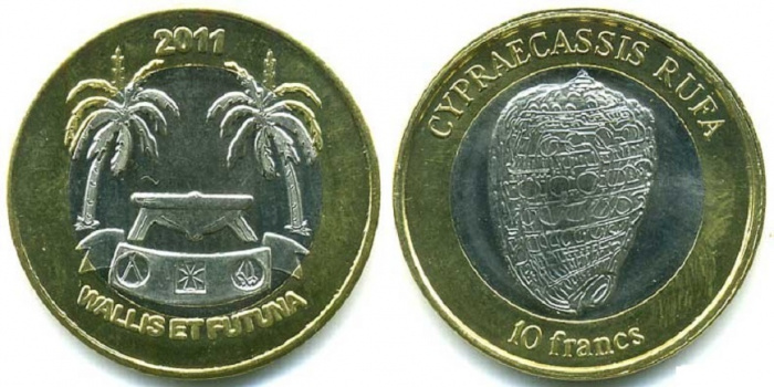 (2011) Монета Уоллис и Футуна 2011 год 10 франков &quot;Красный ципрекассис&quot;  Биметалл  UNC